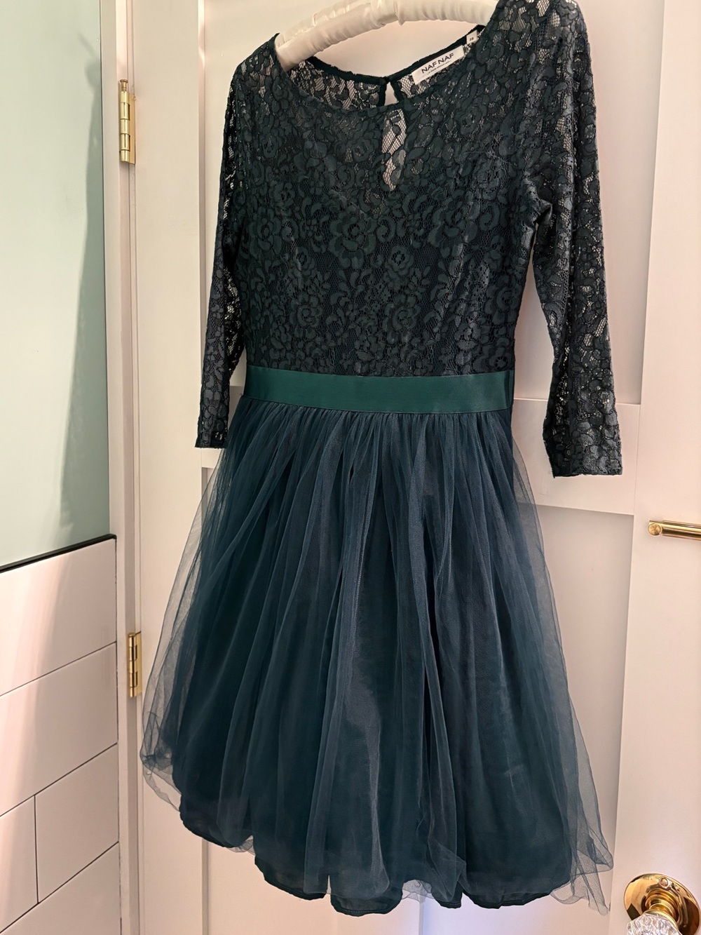 Women’s Dark Teal Lace & Tulle Party Dress